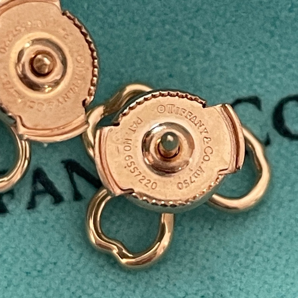 Tiffany & Co 18K rose gold and diamond paper flower earrings - Picture 6 of 15